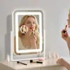 Espejo de Maquillaje LED de Escritorio, Espejo Inteligente con Iluminación de Tres Colores, Espejo de Belleza de Alta Definición para Escritorio