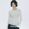 PRETY Ropa de punto de lujo de alta gama con cuello en V para mujer, corte entallado, cuello Henley, capa base, ropa interior de lana