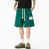 Shorts Casuales Retro Americanos para Hombre Verano Nuevos Rectos Sueltos Marca de Moda Versátiles Pantalones de Cinco Puntos Pantalones Deportivos de Pierna Ancha
