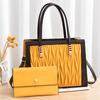 [Bolsa Feminina Transfronteiriça] Bolsa de Duas Peças Bolsa Feminina Casual Plissada Grande Capacidade Transversal Ombro Bolsa de Mão
