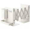 Soporte de Libro Retráctil Soporte de Libro de Escritorio Estante de Almacenamiento de Libros con Portalápices Pinza para Libros Metal Engrosado Plegable