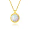 Collar de Plata de Ley S925 con Piedra Ópalo Azul Oscuro Cadena para Clavícula de Mujer Piedra de la Suerte Palacio Retro Nicho Ópalo Cielo Estrellado Colgante