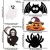 Nuevas Pegatinas DIY de Halloween Cortina de Lluvia de Seda Falda de Mesa Decoración de Mesa de Comedor Decoración de Mesa de Fiesta Cortina de Mesa con Borlas de Araña y Murciélago