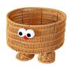 Cesta Tejida para Artículos de Escritorio Cesta de Almacenamiento Cesta de Almacenamiento para Hogar Dormitorio Linda Cesta de Almacenamiento de Ratán Cesta de Almacenamiento para Snacks