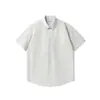 Nanxia Disfarçada como Roupas Masculinas Retro Americanas, Camisa de Manga Curta Lisa com Lapela Estilo Japonês, Camisa Casual Solta de Verão Masculina