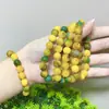 Pulseira de Jade Amarelo e Verde Natural, Nova Pulseira Estilo Chinês com Design de Flor Amarela e Verde Nicho, Pulseira de Jade no Atacado para Homens e Mulheres