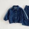 Traje de Mezclilla Estilo Coreano para Niños y Niñas, Primavera 2026, Chaqueta Cardigan de Manga Larga, Pantalones Casuales de Moda