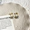 Pendientes Redondos de Perla de Cristal Brillante Super Hermosos para Mujer, Diseño de Nicho de Lujo Ligero, Sencillos y Versátiles, Pendientes de Alta Gama