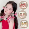 Laço de Cabelo Fresco de Tecido de Verão para Crianças com Morango 3D, Suave com o Cabelo, Doce Faixa de Cabelo para Meninas