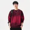Ropa para Hombre Fengshe / Sudadera Casual Holgada de Manga Larga de Peso Pesado 360g con Cuello Redondo Degradado Lavado Vintage Americano para Hombre