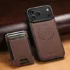 Adequado para Capa de Celular Iphone18Pro, Porta-Cartão Magnético Dois em Um, Suporte de Carregamento Sem Fio Magsafe Capa de Couro