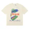 2025 Verão Masculino Rhude High Street Estampado Respirável Manga Curta Marca de Moda Camiseta de Manga Curta Pulôver Verão