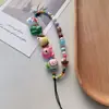 Cadena para teléfono móvil con diseño de animales de dibujos animados, adornos colgantes CCD, cordón con cuentas, llavero de cuerda antipérdida para cámara DIY.