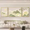 Tríptico de Sala de Estar Estilo Crema Pintura Moderna Simple Colgante de Pared para Fondo de Sofá Mural de Respaldo de Alta Gama Atmosférico
