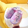 Pantuflas de Algodón para Niños Niñas Princesa Elsa Otoño Invierno, Cálidas y Felpudas, Adecuadas para Niños Mayores, Pantuflas de Algodón para el Hogar, Antideslizantes