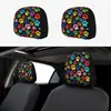 Cubierta de Reposacabezas para Coche con Estampado de Calavera Negra Jit Transfronteriza Estilo Elástico Universal Cubierta Universal Divertida Peculiar para Cabezal