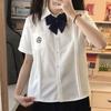 Camisa de manga larga y corta bordada original de uniforme JK/DK con estampado de ahogamiento/quema original, estilo universitario japonés, para parejas, hombres y mujeres.