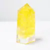 Colgante de gota de pegamento de grava de cristal transfronterizo creativo, poliedro de amatista, columna de cristal hexagonal, torre, decoración de escritorio para el hogar