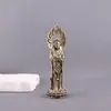 Latão Puro Vintage Luz de Buda Estátua Bodhisattva Guanyin Ornamento Escultura Religiosa de Cobre Estátua de Buda Artesanato Ornamento Pequena Peça de Cobre Atacado