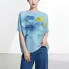 Top plisado de alta gama para mujer, diseño único, ropa de nicho para mujer, camiseta sofisticada de verano holgada que estiliza, manga corta para mujer
