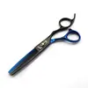 Tesoura de Cabeleireiro Estilo Cabeça de Lobo Preta e Dourada, Tesoura de Corte de Cabelo, Tesoura Reta, Tesoura de Franja, Tesoura Desbastadora Fmlt-01
