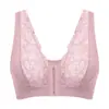 Encaje Puntada de Encaje Seda de Hielo Delgado Transpirable Ropa Interior Deportiva Hebilla Frontal Sexy Lateral Colateral Sujetador para Mujer sin Aros