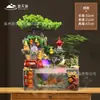 Novo aquário de peixe da sorte estilo chinês ornamento de fonte de água de mesa com água circulante e bola de feng shui para mesa de chá, decoração de sala de estar, presente de inauguração e de casa nova