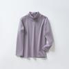 Camisa Térmica de Base para Outono e Inverno para Crianças, Top de Outono Estilo Coreano com Gola Média para Meninos, Roupa Íntima de Bebê para Meninas Top de Cor Sólida com Gola Meio Alta