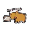 Estilo de Dibujo Animado Juguetón Capibara Insignia de Capibara Exquisito Patrón de Sandía Estanque de Loto Rana Broche de Verano Pequeño Regalo