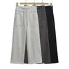 Pantalones Casuales de Pierna Recta para Deportes Aéreos de Cintura Alta, Nuevo Estilo Otoño e Invierno, Versátiles, Adelgazantes, Caída Suave, Holgados, Pantalones de Pierna Ancha Forrados de Polar