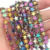 Estrela Preta de Cinco Pontas com Revestimento Nano Galvanizado Contas Acessórios Manuais DIY Joias Produtos Semi-Acabados Botões Contas Redondas Contas Soltas