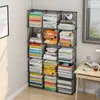 Armario de Almacenamiento Debajo de las Escaleras, Estantería con Puertas, a Prueba de Polvo, Armario de Almacenamiento de Hierro en Rejilla Combinable Libremente, Estantería Simple