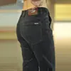 Pantalones Casuales de Pana para Hombre para Primavera y Otoño, Corte Recto Ajustado, Nuevo Estilo 2026, Pantalones Largos Elásticos Forrados de Polar para Negocios