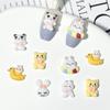 Resina dos desenhos animados nail art bugigangas atacado bonito urso natação anel coelho diy creme gel grampo de cabelo acessórios do prego