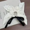 Anillo para el cabello estilo intestino grueso hueco blanco estilo francés para mujer, estilo retro Mori, liga para el cabello de alta gama, accesorio para la cabeza, nuevo estilo 2025
