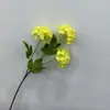Hortensia de Madera Simulada de 3 Cabezas Bola de Nieve Pequeña Flor Artificial Decoración de Mesa de Sala de Estar Flor de Seda Arreglo Floral de Hotel Elegante Decoración