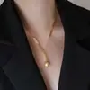 Novo colar colar fosco pequena bola de ouro alta moda all-match leve de luxo lã corrente clavícula cadeia cyber celebridade pescoço