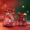 Nova Sacola de Doces de Natal Transfronteiriça Estampagem a Quente Fita Dourada Laço Rede Sacola Festa Biscoito Embalagem de Presente Sacola de Presente