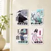 Ímãs de Geladeira de Acrílico com Texto Divertido dos Oito Imortais Estilo Chinês, Adesivos Magnéticos de Personagens de Desenho Animado Estilo Antigo, Decorações para Geladeira Doméstica