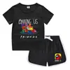 Camiseta de cuello redondo para niños, pantalones cortos, camiseta informal coreana, conjunto de camiseta interior absorbente de sudor, de caramelo, de verano 2023