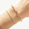 Pulseras y tobilleras de cadena multicapa para mujer, estilo hip-hop, cadena gruesa con cuentas redondas, juego de pulsera y tobillera transfronterizo europeo y americano, al por mayor