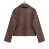 Popular Tendencia de Moda Europea y Americana Amazon Aliexpress Estilo Retro Versátil Chaqueta Versátil de Solapa de Manga Larga