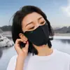 Mascarilla Protectora Solar de Aspecto Elegante Color Morandi Media Cara Anti-UV Protector Solar Facial para Mujer Mascarilla de Seda Helada