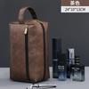 Bolsa de Viaje Multifuncional Retro de PU para Hombre, Bolsa de Cosméticos de Negocios, Bolsa de Almacenamiento de Cosméticos de Gran Capacidad, Bolsa de Aseo Portátil