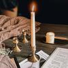 Lujo Ligero Estilo Nórdico Francés Reflejo Latón Clásico Color Portavelas de Aluminio para el Hogar Adornos Metálicos Velas Románticas Velada de Mesa