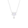 Collar BaObAo de plata 925 con diseño original de Año Nuevo, buena suerte, dragón del zodiaco, candado de granate y oro de 18 quilates para mujer