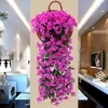 Enredaderas Decorativas de Flores Artificiales, Orquídeas Colgantes Simuladas para Pared, Flores para Cestas Colgantes, Flores de Seda, Enredaderas de Flores, Varios Tamaños, Venta al por Mayor de Fabricantes