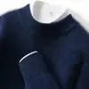 Caixa de Presente Suéter Masculino de Caxemira Gola Meia-Alta Lã Grossa Quente Malha Casual Camada Base Suéter de Caxemira de Cabra Inverno