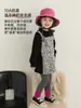 Sudadera con Estampado de Leopardo de Dos Piezas Falsas de Longitud Media Nueva para Primavera y Otoño 2026 para Niñas, Holgada, Antibacteriana, Transpirable, Top Infantil