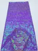 En Stock del Fabricante: Tela de Bordado con Lentejuelas y Cuentas Lisas de Moda Europea y Americana, Tela Bordada de Moda